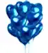 7'Li Mavi Kalp Folyo Uçan Balon
