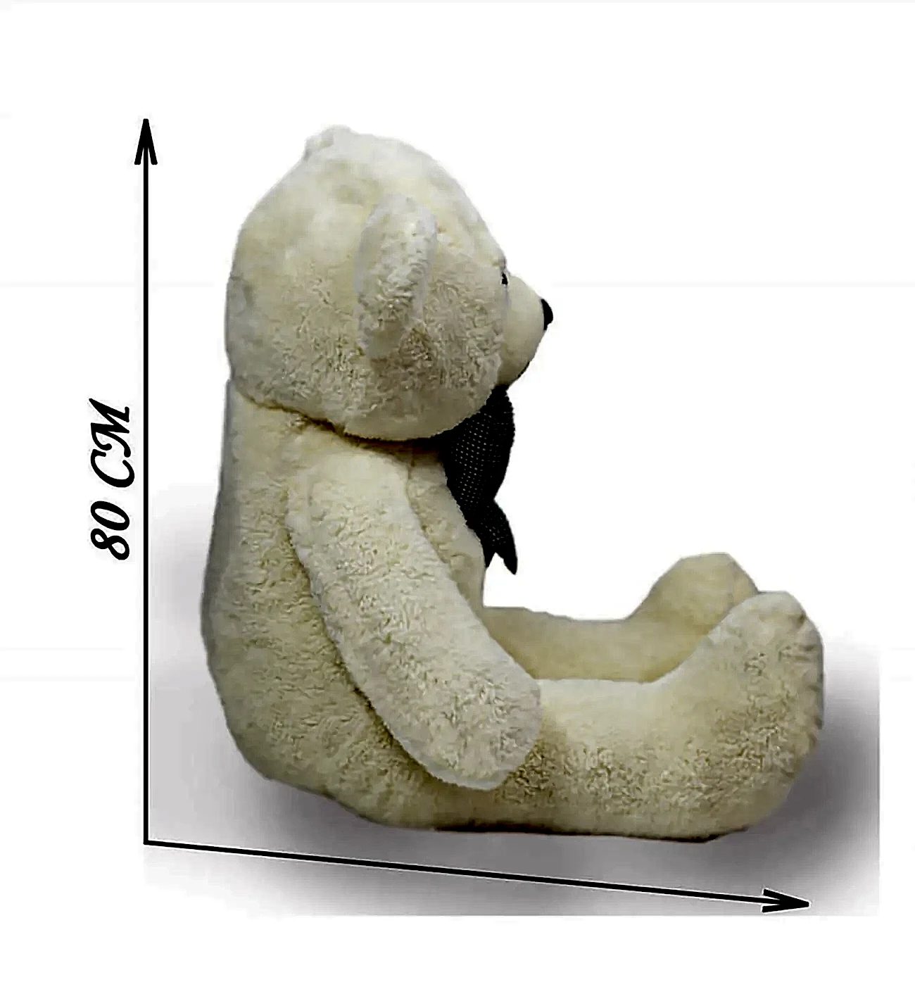 80 Cm Beyaz Papyonlu Ayıcık
