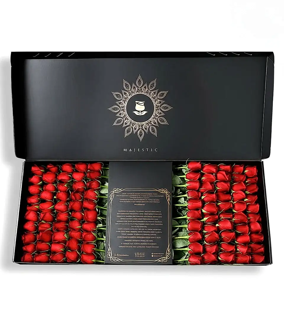Premium 100 Kutuda 100 Kırmızı Gül